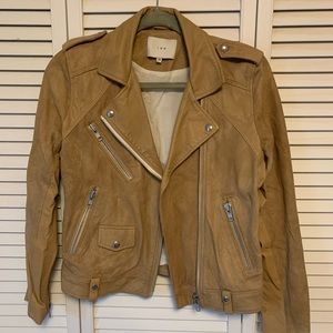 Iro Adila brown distressed leather jacket 38
